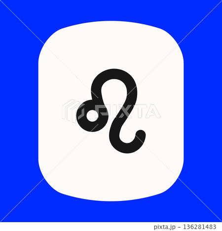 Zodiac horoscope. Leo astrological icon symbol. Stylized star sign esoteric. Simple line vector illustration 136281483