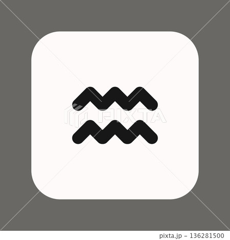 Zodiac horoscope. Aquarius astrological icon symbol. Stylized star sign esoteric. Simple line vector illustration Zodiac horoscope. Aquarius astrological icon symbol. Stylized star sign esoteric. Simple line vector illustration 136281500