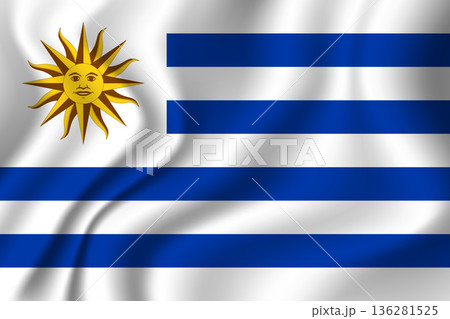 Flag of Uruguay. Uruguayan national symbol in official colors. Template icon. Abstract vector background 136281525