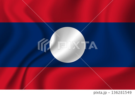 Flag of Laos. Laotian national symbol in official colors. Lao People's Democratic Republic Template icon. Vector background 136281549