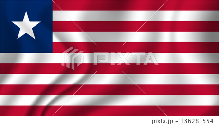 Flag of Liberia. Liberian national symbol in official colors. Template icon. Vector background Flag of Liberia. Liberian national symbol in official colors. Template icon. Vector background 136281554