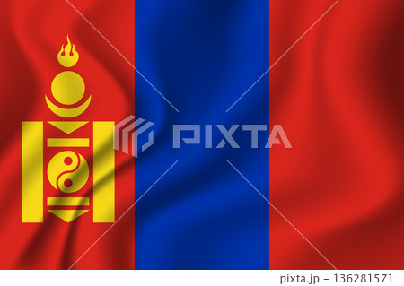 Flag of Mongolia. Mongolian national symbol in official colors. Template icon. Vector background 136281571