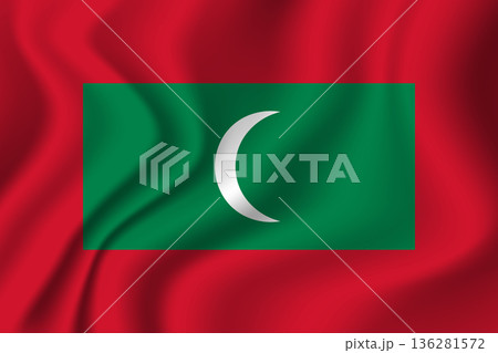 Republic of Maldives. Maldivian national symbol in official colors. Template icon. Vector background 136281572