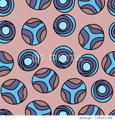 Seamless pattern with geometric aboriginal ornament. Ethnic tribal rounded color background. Afican, australian motiph. Dots painting. Vector illustration, template design for cloth, card, fabric Seamless pattern with geometric aboriginal ornament. Ethnic tribal rounded color background. Afican, australian motiph. Dots painting. Vector illustration, template design for cloth, card, fabric 136281589