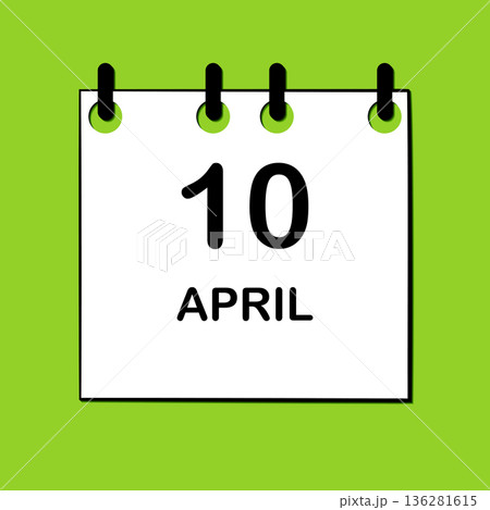 April 10. Daily Calendar icon for design. Simple design for business brochure, flyer, print media, advertisement. Easily editable April 10. Daily Calendar icon for design. Simple design for business brochure, flyer, print media, advertisement. Easily editable 136281615