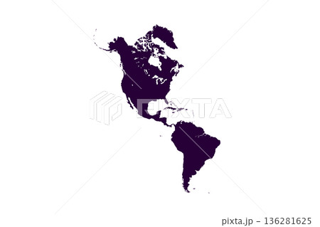 Map of North and South America, sign silhouette. World Map Globe. Vector Illustration isolated on transparent background. American continent Map of North and South America, sign silhouette. World Map Globe. Vector Illustration isolated on transparent background. American continent 136281625