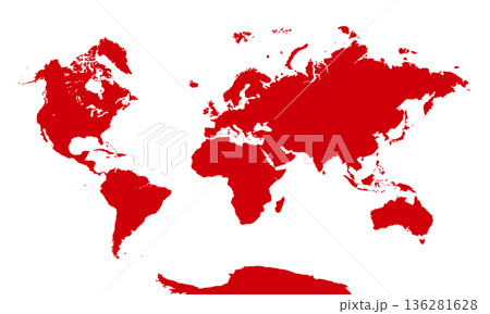 World Map, sign silhouette. World Map Globe. Vector Illustration isolated on transparent background 136281628