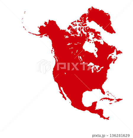 Map of North America, sign silhouette. World Map Globe. Vector Illustration isolated on transparent background. American continent Map of North America, sign silhouette. World Map Globe. Vector Illustration isolated on transparent background. American continent 136281629