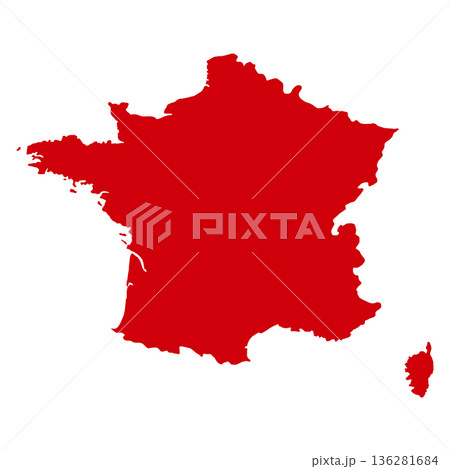 Map of France, sign silhouette. World Map Globe. Vector Illustration isolated on white background. Europe continent Map of France, sign silhouette. World Map Globe. Vector Illustration isolated on white background. Europe continent 136281684
