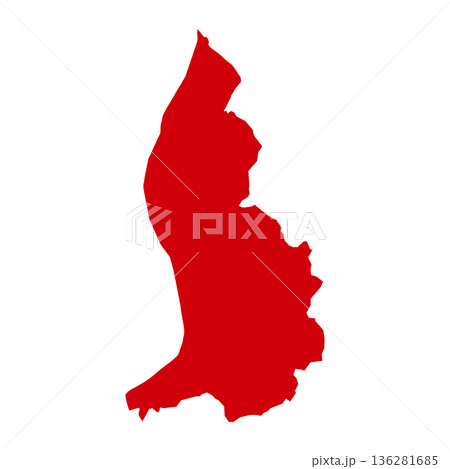 Map of Liechtenstein, sign silhouette. World Map Globe. Vector Illustration isolated on white background. Europe continent 136281685