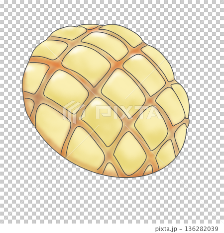 シンプルなメロンパンのイラスト 136282039