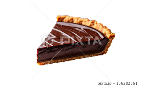濃厚チョコレートタルトのイラスト 上品でリッチなスイーツ 136282361