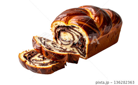 チョコレートバブカのイラスト 編み込みチョコレートブレッド 136282363