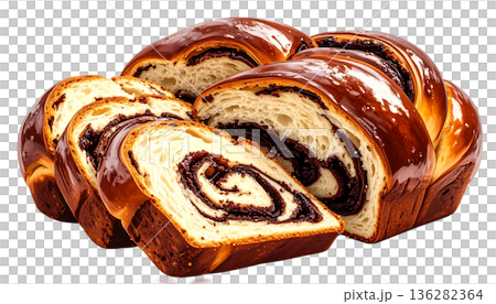 チョコレートバブカのイラスト 編み込みチョコレートブレッド 136282364