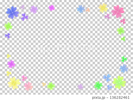 彩色三葉草邊框 136282461