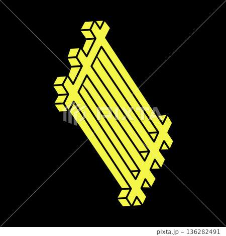 Optical illusion objects. Escher style. Impossible shape logo design. Optical art. Sacred geometry figures. Optical illusion objects. Escher style. Impossible shape logo design. Optical art. Sacred geometry figures. 136282491