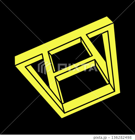 Optical illusion shapes. Escher style. Geometry. Optical art object. Impossible figures.  136282498
