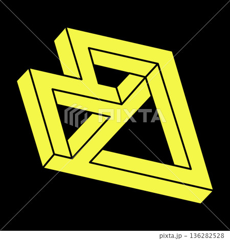 Optical illusion shapes. Sacred geometry. Escher style. Optical art object. Impossible figure. Optical illusion shapes. Sacred geometry. Escher style. Optical art object. Impossible figure. 136282528