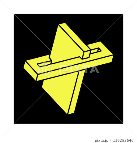 Optical illusion figure. Impossible shapes. Sacred geometry objects. Optical art. Escher style. Optical illusion figure. Impossible shapes. Sacred geometry objects. Optical art. Escher style. 136282646