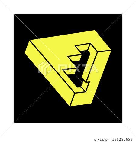 Optical illusion figure. Impossible shapes. Optical art. Escher style. Geometric objects.  136282653