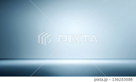 ブルーグレーのシンプルなフォトスタジオ背景 136283086