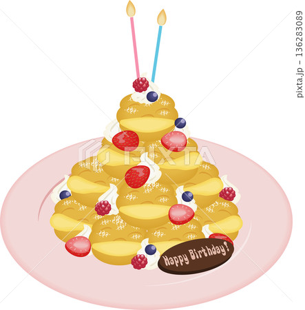 バースデーシュークリームタワー バースデーシュークリームタワー 136283089