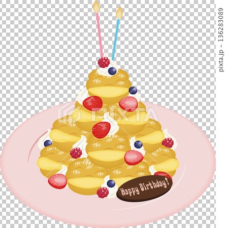 バースデーシュークリームタワー バースデーシュークリームタワー 136283089