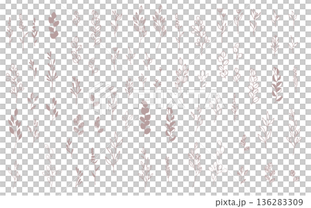 Hand drawn plant parts set. Hand drawn plant parts set. 136283309