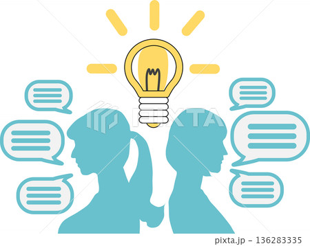 アイデアが閃く女性のイラスト 136283335