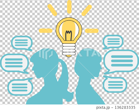 アイデアが閃く女性のイラスト 136283335