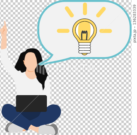 一位有想法的女性的插圖 136283339