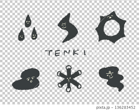 Expressive hand-drawn weather illustrations that can be used as icons or symbol marks in designs. Expressive hand-drawn weather illustrations that can be used as icons or symbol marks in designs. 136283452