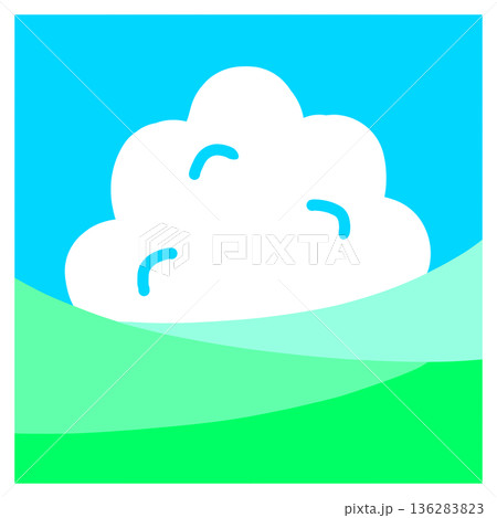 入道雲と草原 入道雲と草原 136283823