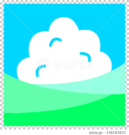 入道雲と草原 入道雲と草原 136283823