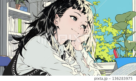 同僚に軽く挨拶をしている若いビジネスウーマン