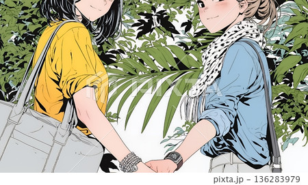 同僚に軽く挨拶をしている若いビジネスウーマン