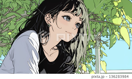 同僚に軽く挨拶をしている若いビジネスウーマン