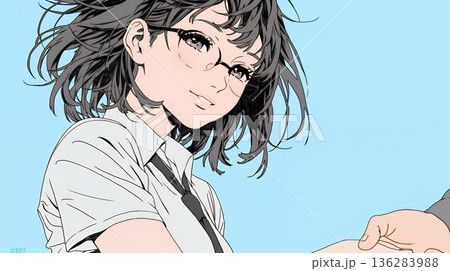 同僚に軽く挨拶をしている若いビジネスウーマン