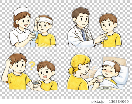 予防接種を受ける若い男性 136284069