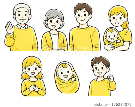 若い家族のイラスト 若い家族のイラスト 136284073