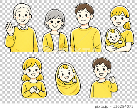 若い家族のイラスト 若い家族のイラスト 136284073