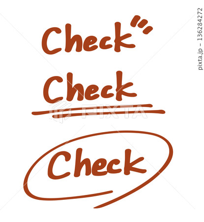 装飾された手描きのチェックの文字のイラストセット 136284272