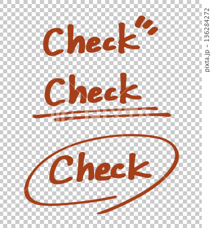 装飾された手描きのチェックの文字のイラストセット 136284272