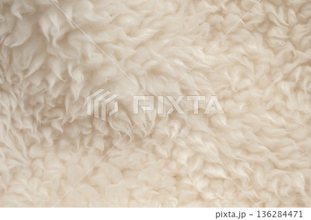 Brown fluffy fur fabric wool texture background 136284471