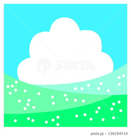 入道雲と草原 136284514