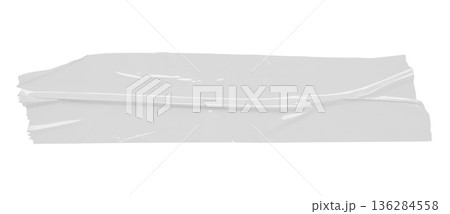 White adhesive plastic tape isolated on white background 136284558