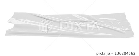 White adhesive plastic tape isolated on white background 136284562
