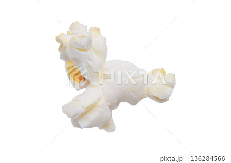 Tasty popcorn close up isolated on white background Tasty popcorn close up isolated on white background 136284566