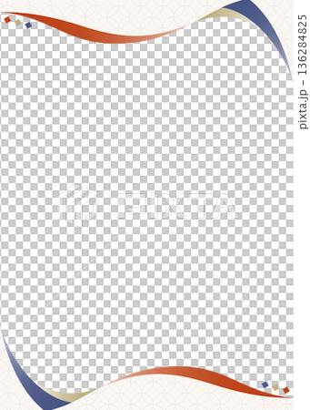 Simple design frame of curved lines, Japanese style, Shippo pattern, background, portrait orientation Simple design frame of curved lines, Japanese style, Shippo pattern, background, portrait orientation 136284825