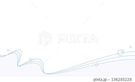 曲線のシンプルなデザインフレーム、波、背景、16:9サイズ 136285228